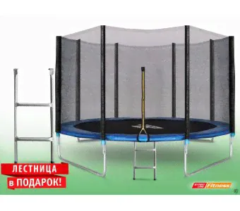 Start Line Батут 12 футов (366 см) с внешней сеткой и лестницей-0